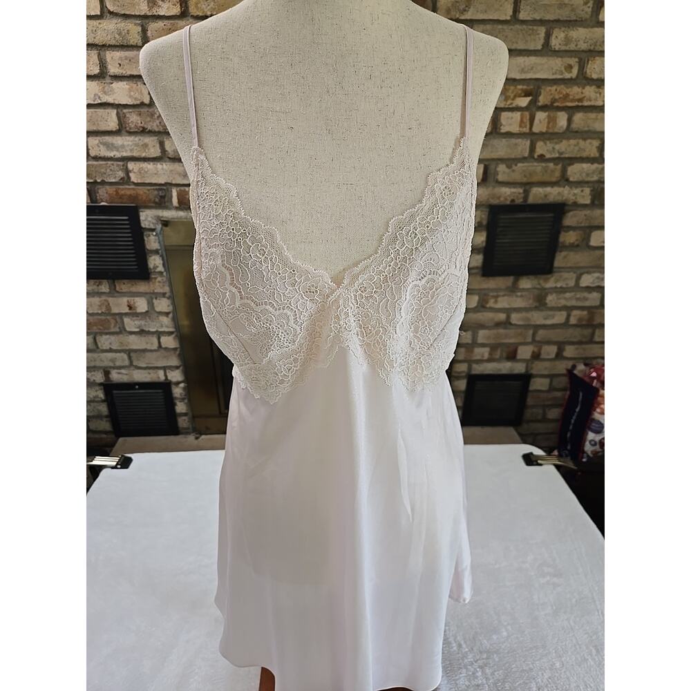 Victorias Secret 2022 Babydoll Satin Lace Chemise Slip Dress Womans Sz Lg Pink - Picture 2 of 12